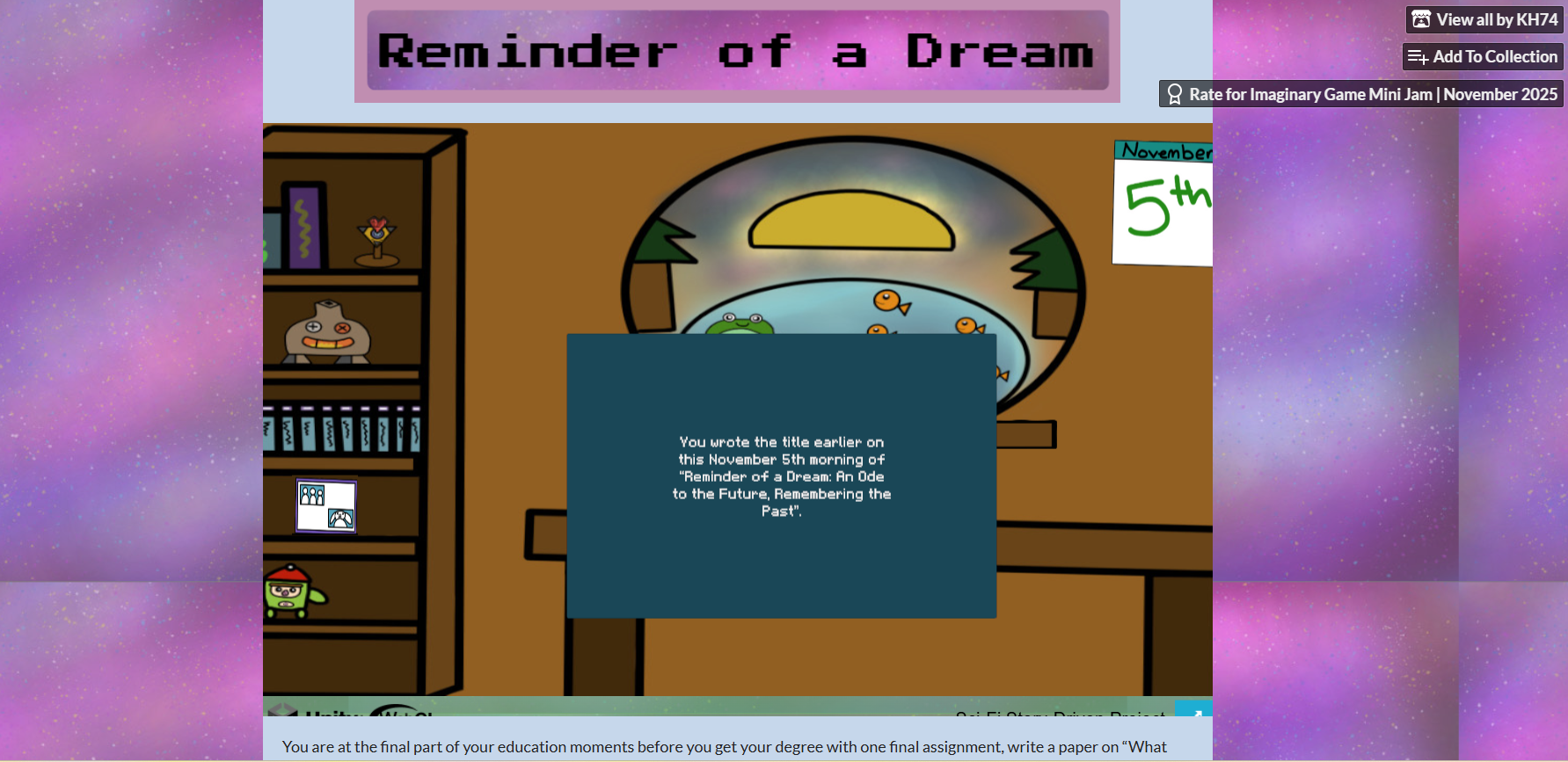 Reminder of a Dream In-Browser Gameplay Example